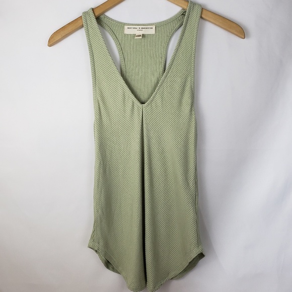 Project Social T Tops - 4/$20 UO Green Ribbed Tank Top Size Large